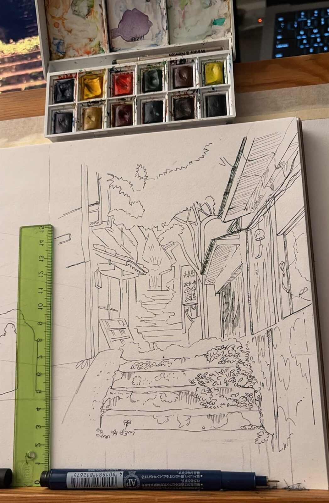 Watercolor alley study